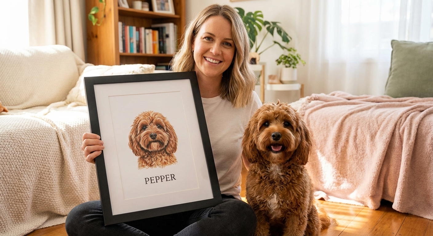 Emma L. with their portrait